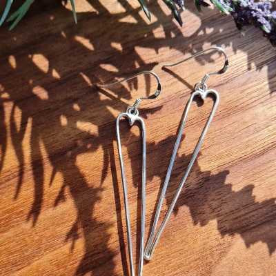 Long Heart Earrings