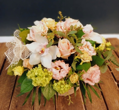 Pretty Pastel Floral Hatbox
