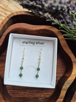 Green Bead Earrings