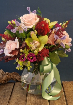 Magenta Fall   Galway Chrystal Vase
