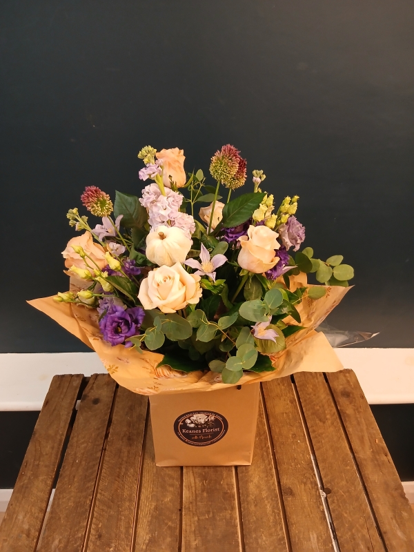 Winter Purple and Peach Charm Bouquet