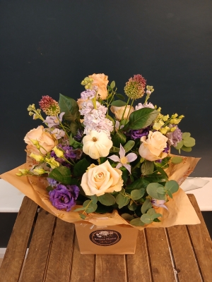 Winter Purple and Peach Charm Bouquet