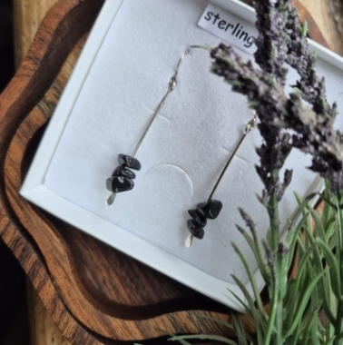 Black Chip Earrings