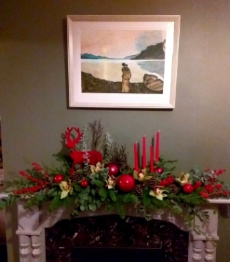 Christmas Magnificent Mantlepiece Arrangement