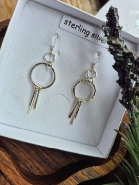 Circle with 3 Strand Earrings