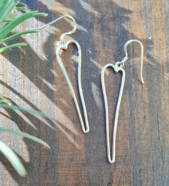 Long Heart Earrings