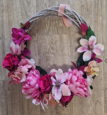 Pink Door Wreath