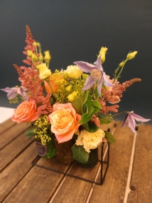 Summer Vintage  Glass Trio of Blooms